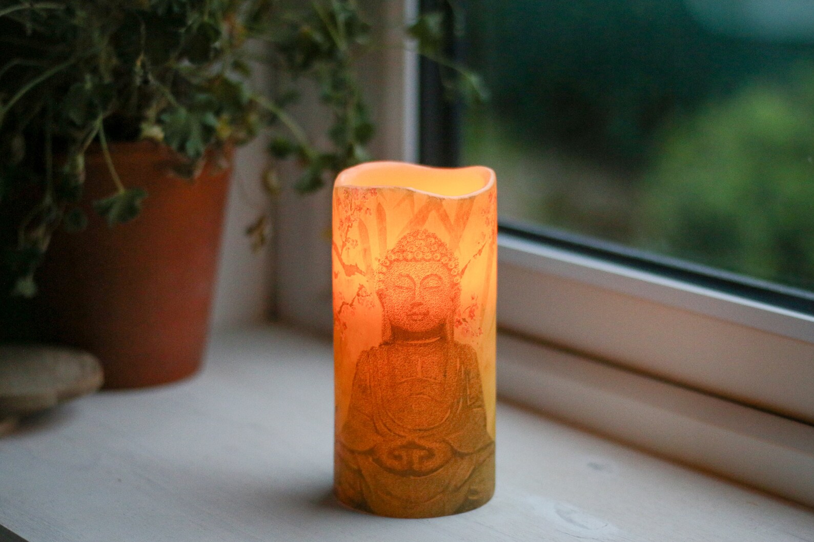 Flameless Yoga Candle Battery Pillar Candle LED Spa Candle Etsy