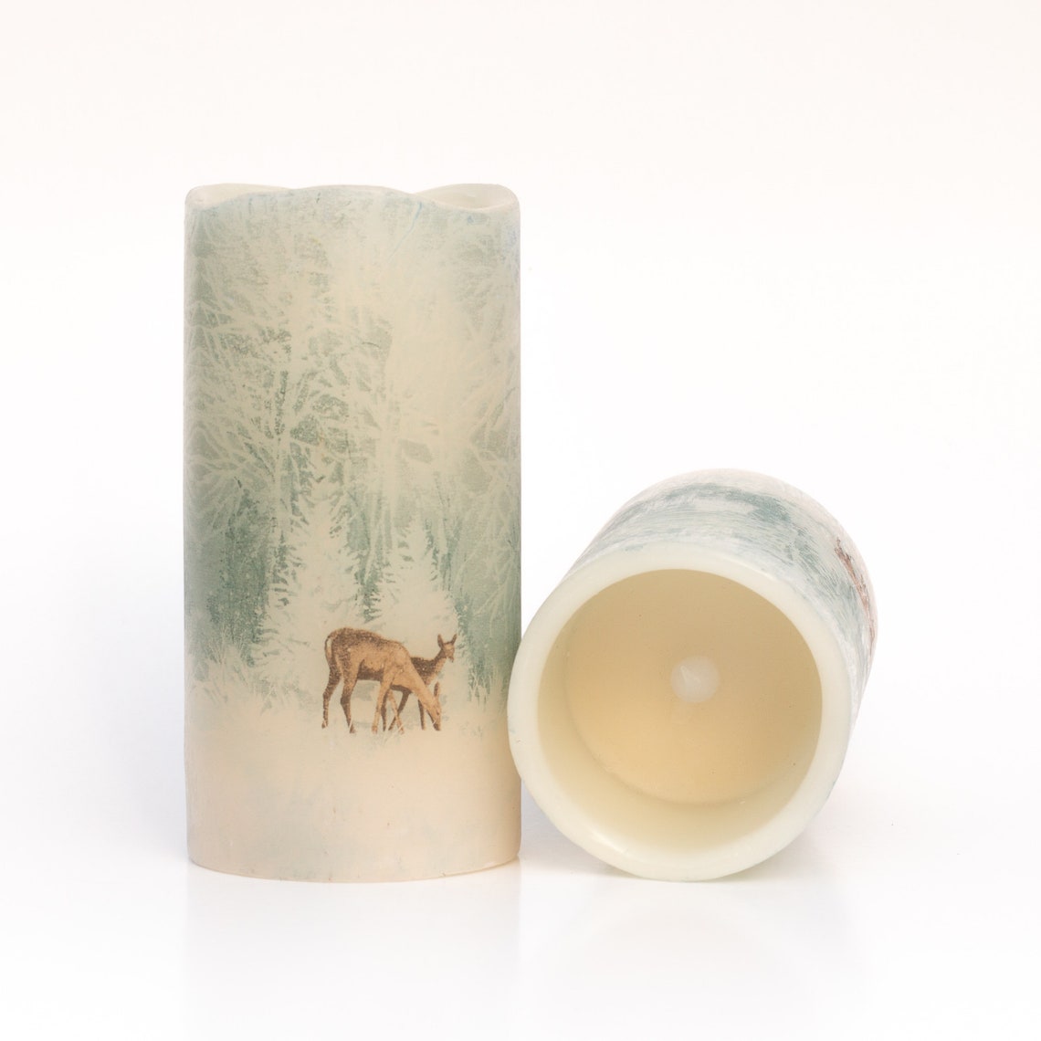 Deer Print LED Candles Woodland Deer Winter Home Decor Etsy