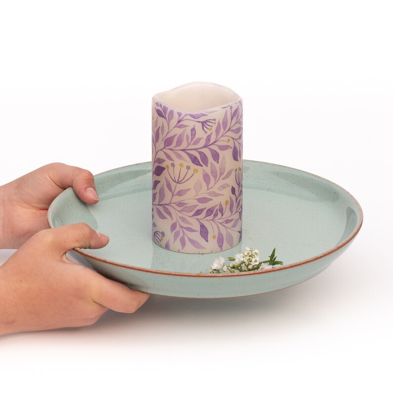 Purple Bathroom Decor Battery Operated Candle Womens Etsy