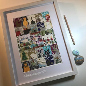Christmas Cats Advent Papercut TEMPLATE - Personal & Commercial Use NOW REDUCED