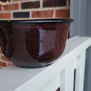 Bowl-Maroon and Black Medium to Large Bowl- Serving Dish- Popcorn Bowl- Dishwasher Safe- Microwave Safe- Centerpiece
