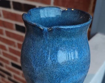 Vase-Blue Speckled Glaze - Small Flower Vase- Blue- Dishwasher Safe