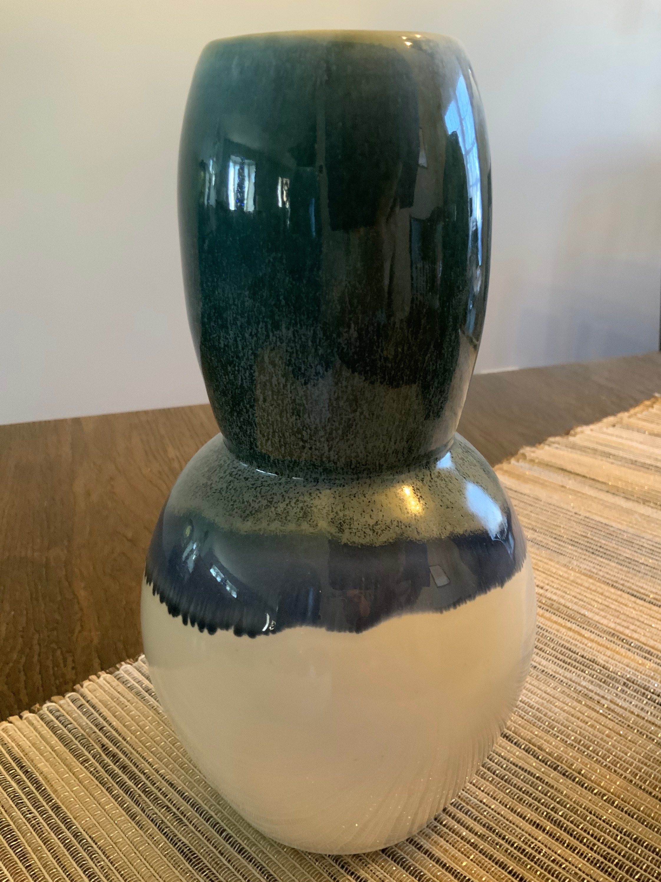 Blue Green and White Ombré Vase 2 Porcelain Flower Vase Etsy