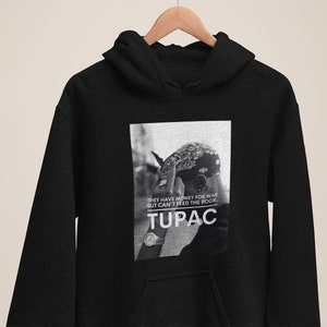 Tupac Hoodie | Feed The Poor Quote - Unisex Heavy Blend, Classic Fit | 90s Culture, Rap Legend | 2Pac Fan Streetwear & Hip Hop Music Merch