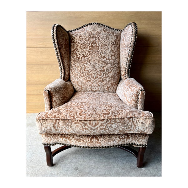 Barclay Butera Etched Velvet Wingback Chair (SHIPPING NOT FREE)