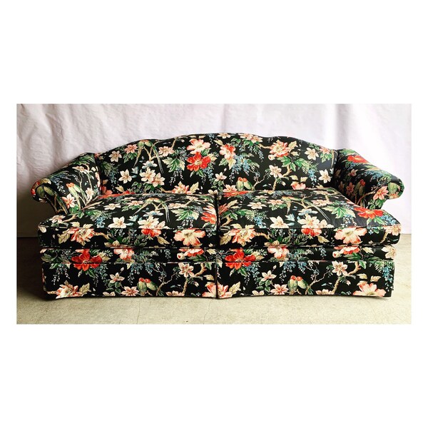 Vintage Down Fill Pennsylvania House Chintz Bird Motif Sofa (SHIPPING NOT FREE)