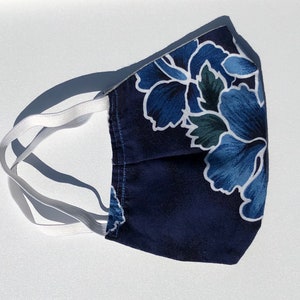 Hawaiian Blue Floral: Masque pour le visage lavable/réutilisable de CatLadyParty