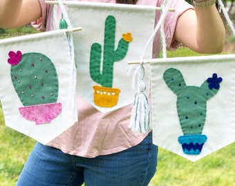 Cactus Felt Banner Wall Hangings