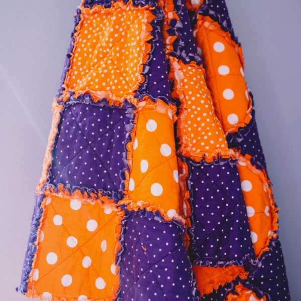 Clemson College Rag Lap Quilt