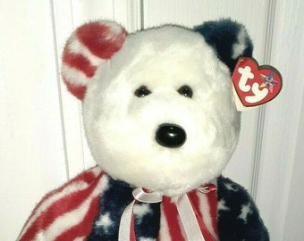 Large 14/" WHITE FACE PATRIOTIC TY SPANGLE JULY 4TH