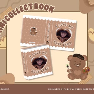 Baby Bear Mini Collect Book | Kpop Korean Photocard Binder Ult Bias Kawaii Cute PVC Free 3 Inch Custom Taehyung