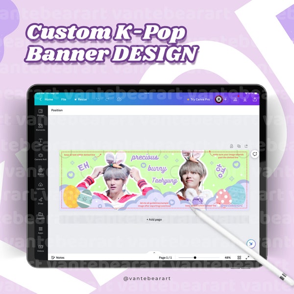 Custom Kpop Banners DESIGN ONLY | custom design service Korean pop music cupsleeve event birthday cafe