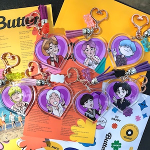 BTS PTD Heart Keychains
