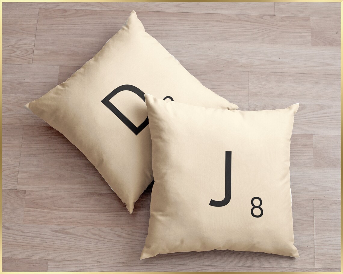 Scrabble Tile Pillow Scrabble Letters Personalized Pillow Etsy