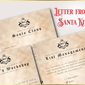 Personalized Letter From Santa Claus | Santa Stationary | Nice List Certificate | Personalized Christmas Gift