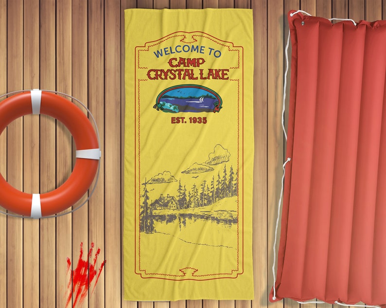 Friday the 13th Jason Voorhees Camp Crystal Lake Beach Towel image 1