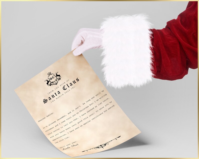 Personalized letter from santa claus santa stationary nice etsy canada