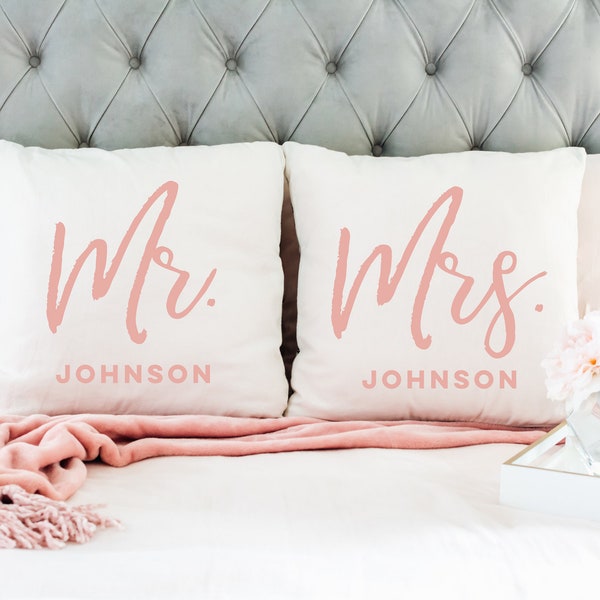 Mr and Mrs Pillows Etsy