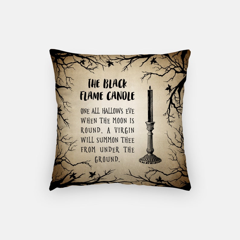 Hocus Pocus Black Flame Candle Pillow Hocus Pocus Decor image 0.