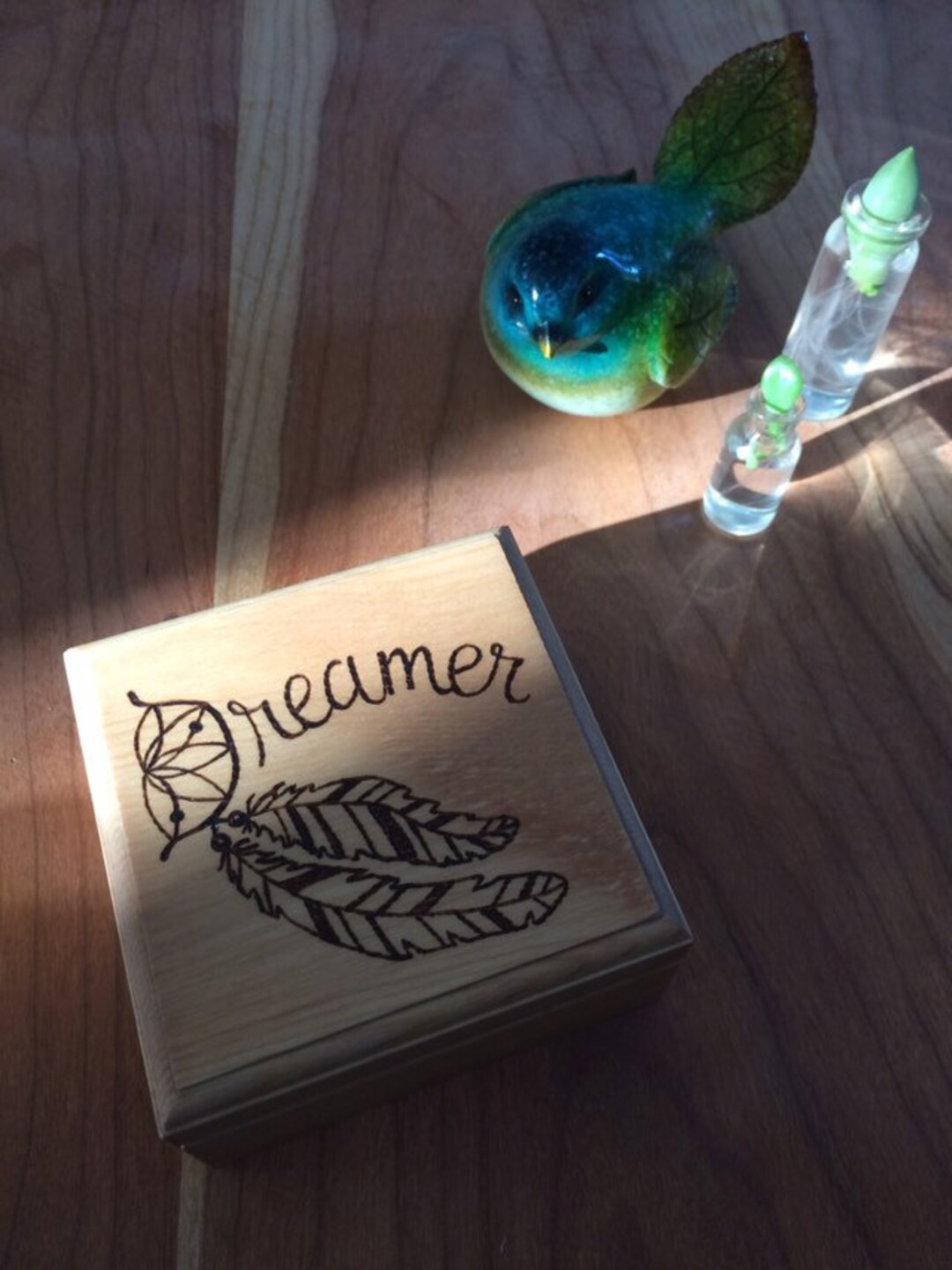 Wood Burned Box/knick Knack Box/ Memorabilia Box/ Jewelry Box/dreamer ...