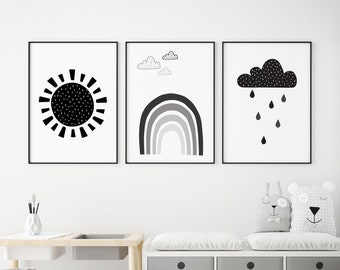 black and white nursery wall decor
