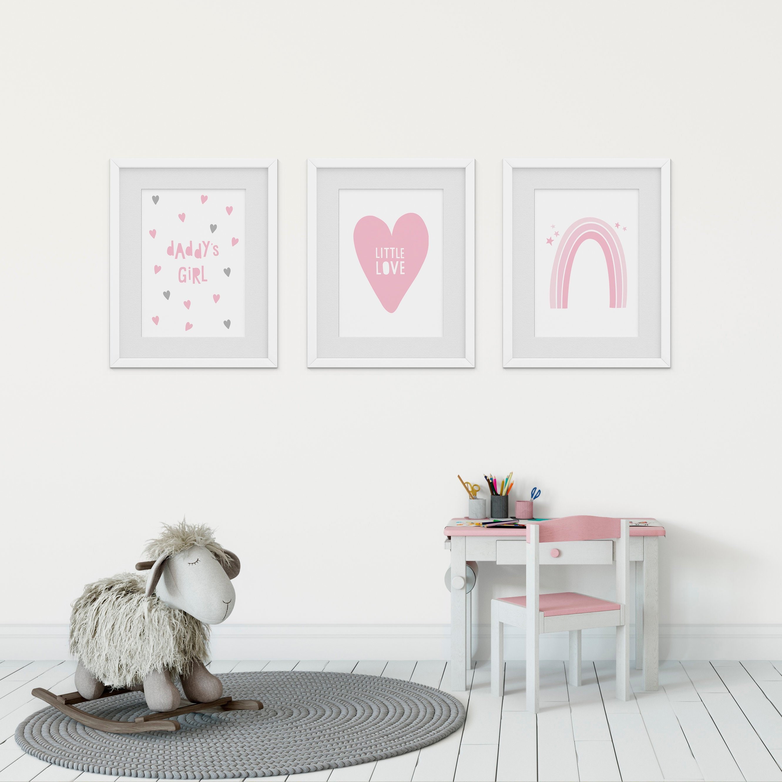 Pink Girls Room Posters Nursery Wall Prints Kids Decor Etsy