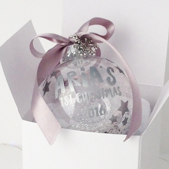 personalised bauble baby