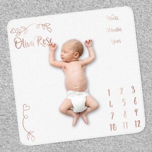 personalised baby milestone blanket
