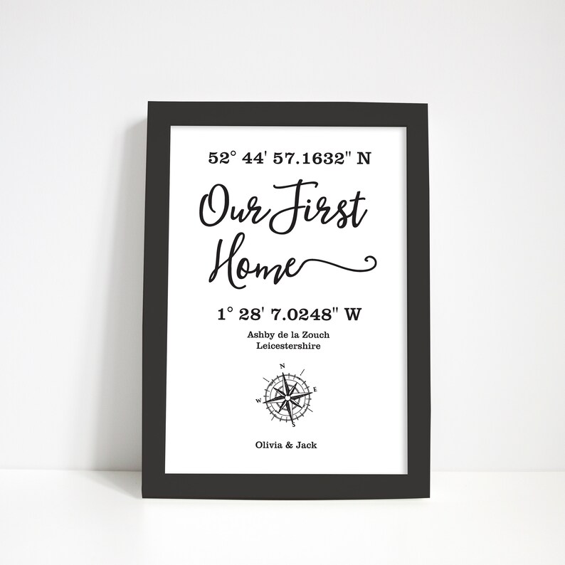 Our First Home Map Coordinates Wall Art Print Housewarming Etsy UK