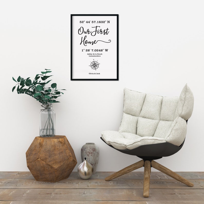 Our First Home Map Coordinates Wall Art Print Housewarming Etsy UK