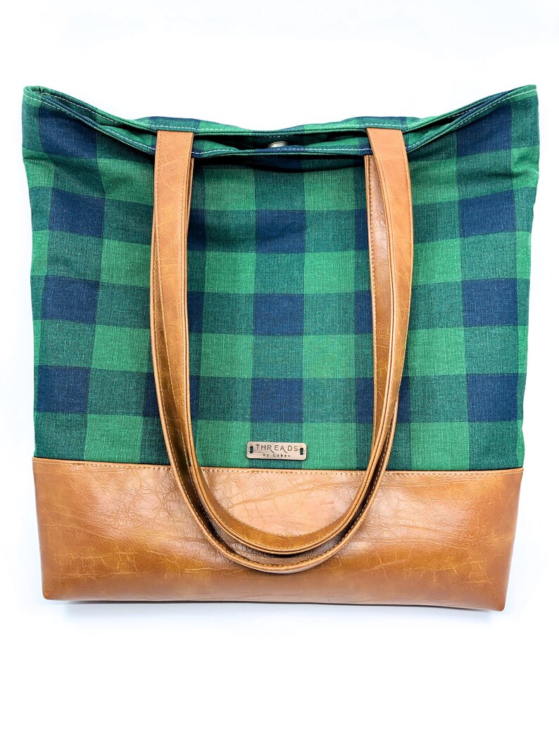 plaid laptop bag