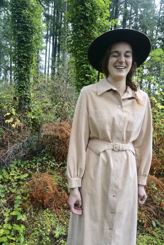 80s Dusty Rose Pink Western Pearl Snap Suede Trenc