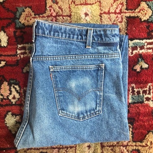 70s Levi&#39;s 505 Jeans: Medium Wash Cropped Raw Hem, 36x28