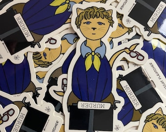 Jessicat Fleatcher - Cat Detective - Vinyl Sticker