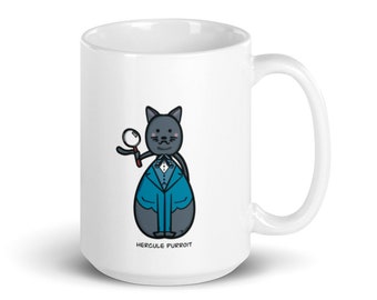 Hercule Purroit - White glossy mug