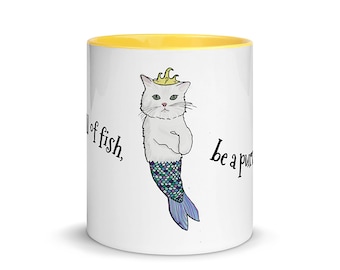 Purrmaid Mug with Color Inside - 11oz