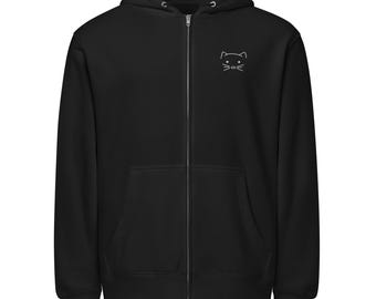 I Keep My Cat Close To My Heart - Premium full zip hoodie
