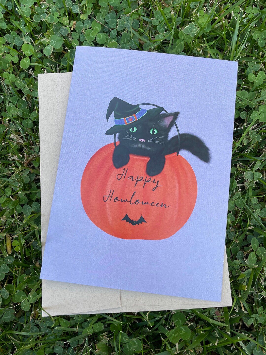Black Cat Halloween Card – Happy Howloween, 5x7 In - Etsy
