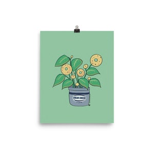 Bagel Plant and Cream Cheese Planter - Art Print