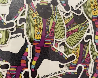 Meowcho Man - Vinyl Sticker