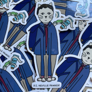Detektiv Inspektor Neville Pawker - Katzendetektiv - Sticker
