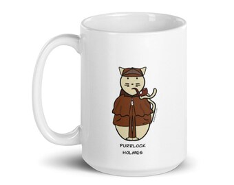 Purrlock Holmes - White glossy mug