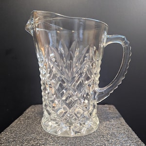 Vintage Anchor Hocking EAPC Pineapple Glass Pitcher Creamer Mid-Century Modern