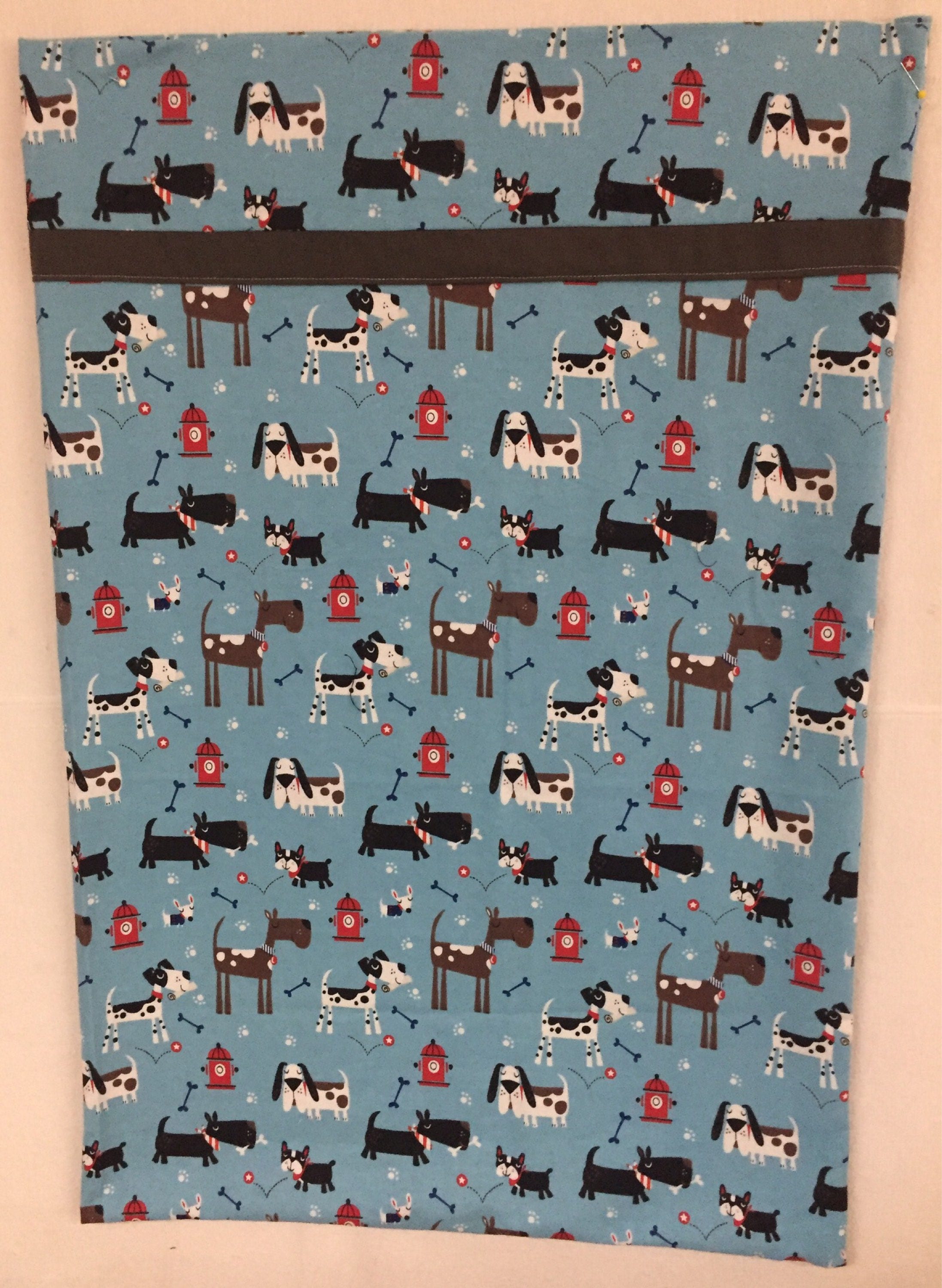 Flannel Pillowcase with Dogs and Fire Hydrants Etsy