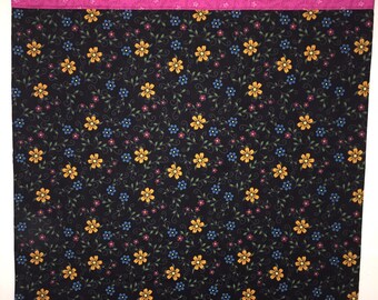 Floral Pillowcase with Pink Contrast Band