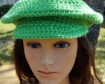 Crochet newsboy/golf cap