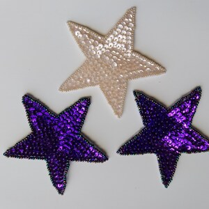 Star sequins appliques 3 pieces handmade
