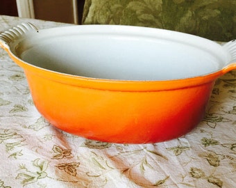 Enameled Cast Iron Small Baker Vintage