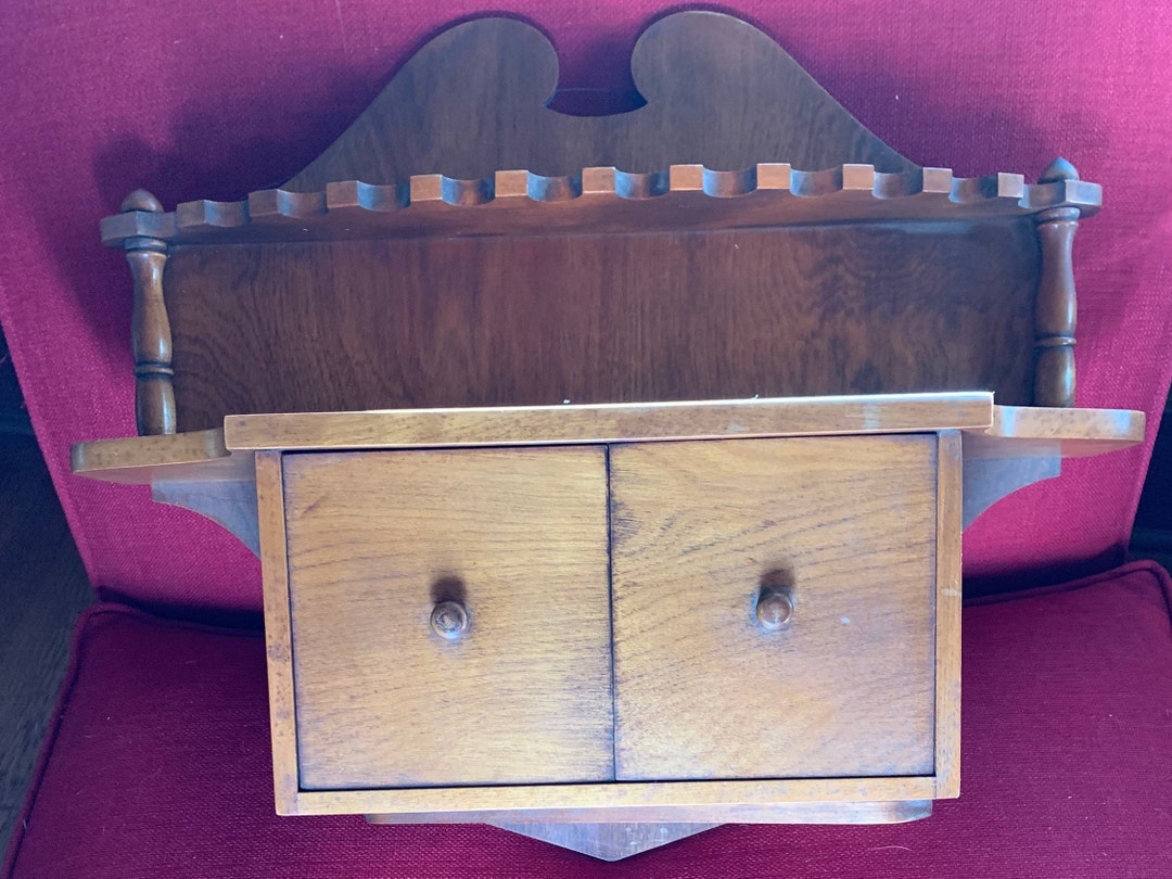 Wall Mount 12 Pipe Wood Holder With Tobacco Storage Vintage Etsy