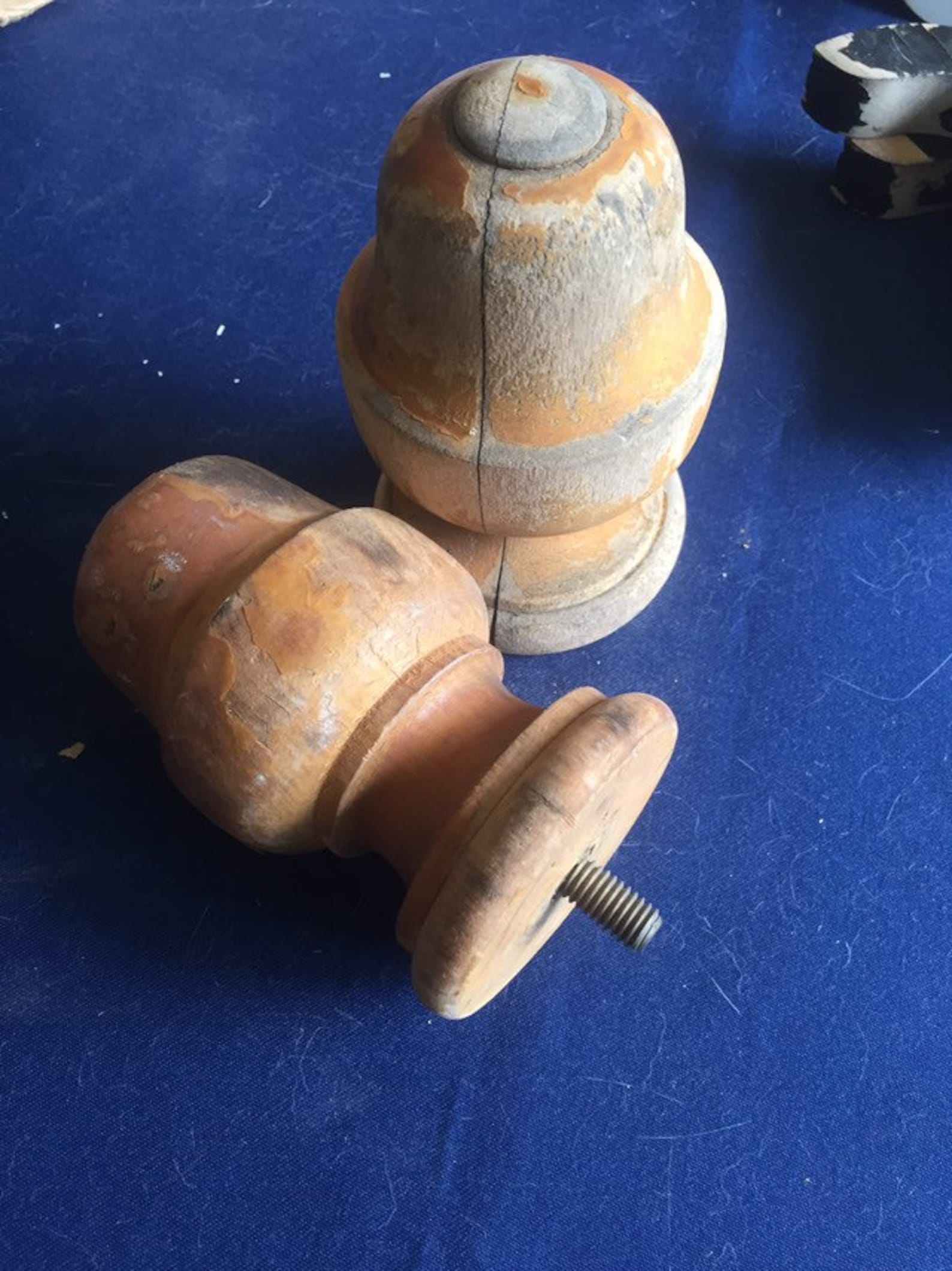 2 Large Wood Decorative Finials Etsy